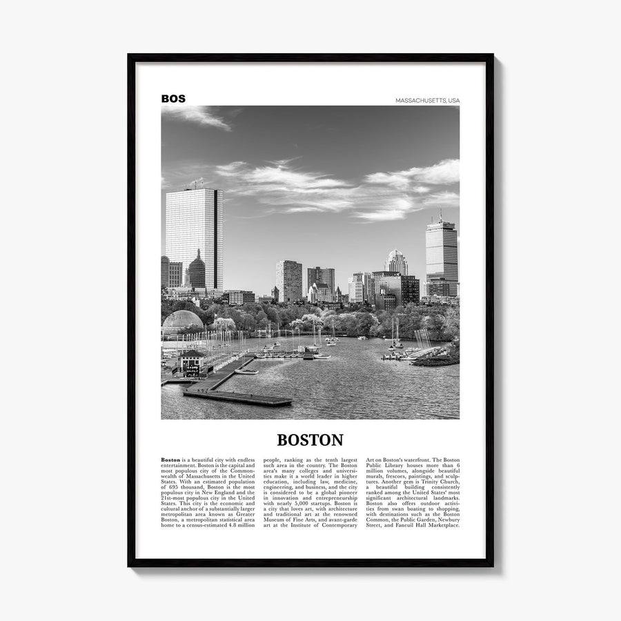 Boston Newspaper No 2 Poster, framed poster mockup