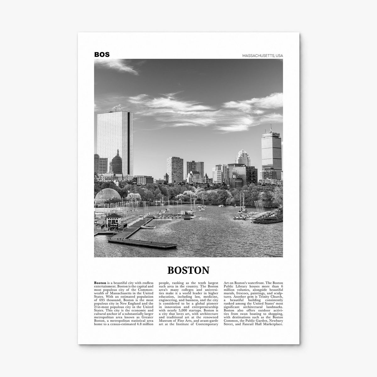 Boston Newspaper No 2 Poster, print only (unframed)