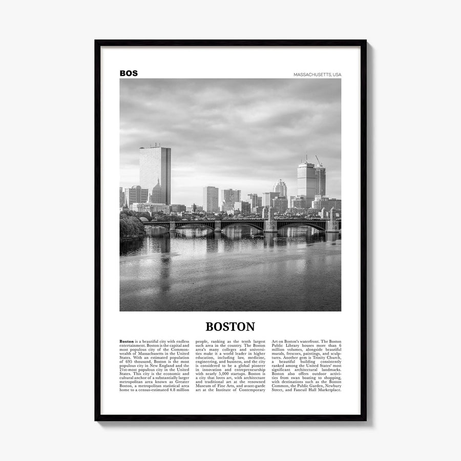 Boston Newspaper No 5 Poster, framed poster mockup