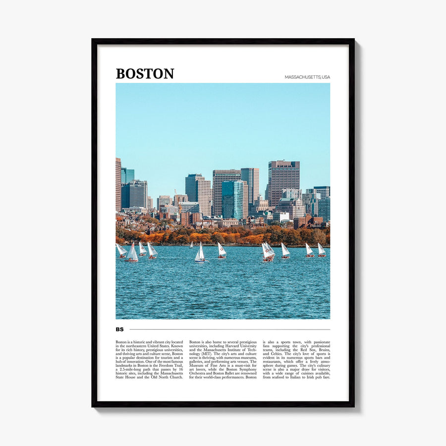 Boston Travel No 1 Poster, framed poster mockup
