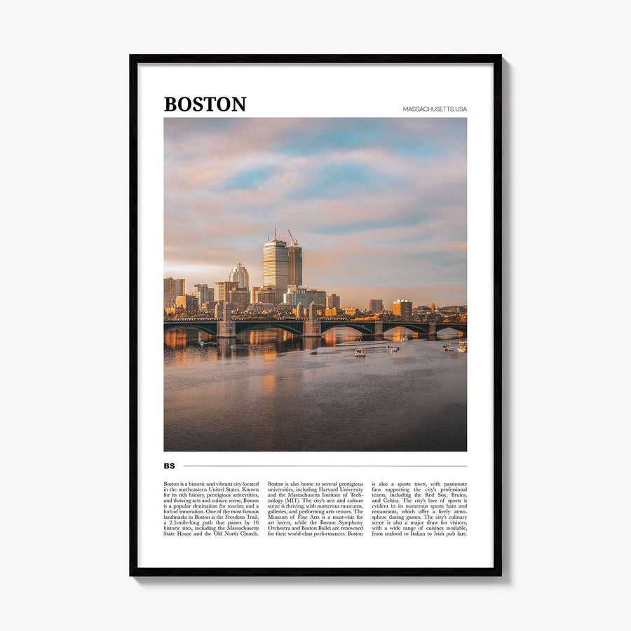 Boston Travel No 2 Poster, framed poster mockup