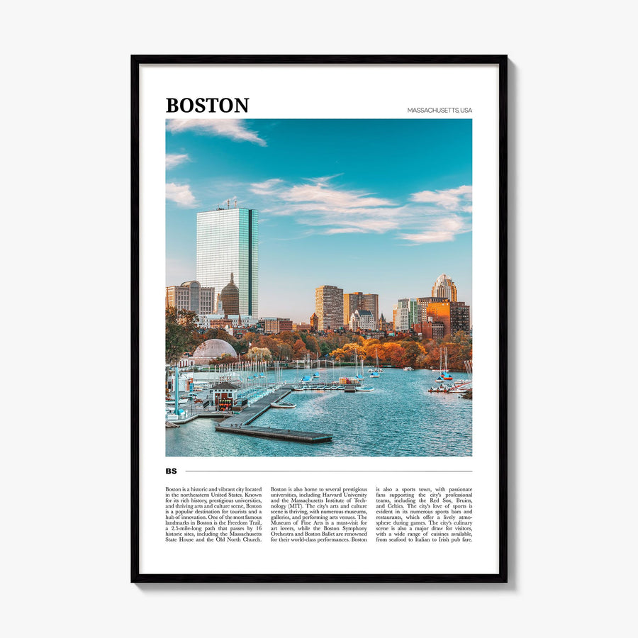 Boston Travel No 3 Poster, framed poster mockup