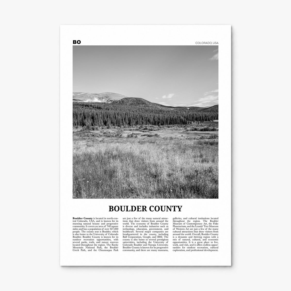 Boulder County Newspaper Poster, print only (unframed)