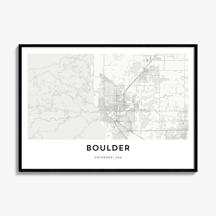 Boulder Map Poster, framed poster mockup