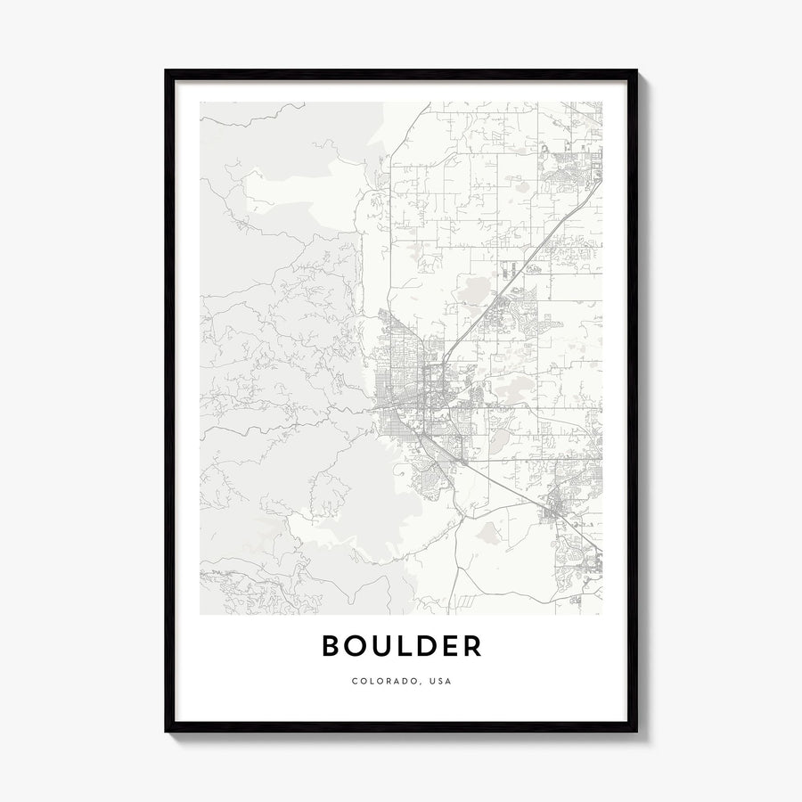 Boulder Map Poster, framed poster mockup