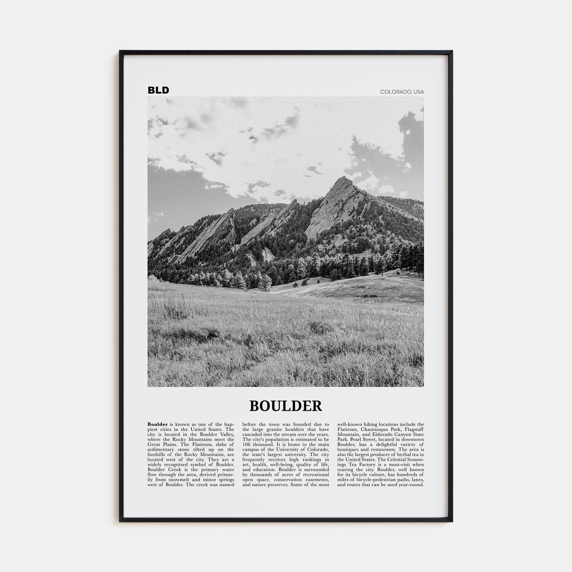 Boulder No 1 Poster None / 8x12 in Nbourhood Travel B&W Poster