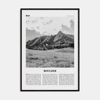 Boulder No 1 Poster Black Wood / 8x12 in Nbourhood Travel B&W Poster