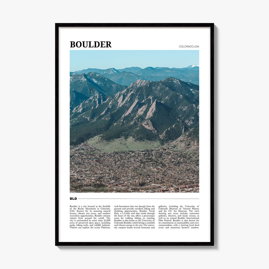 Boulder Travel No 1 Poster, framed poster mockup