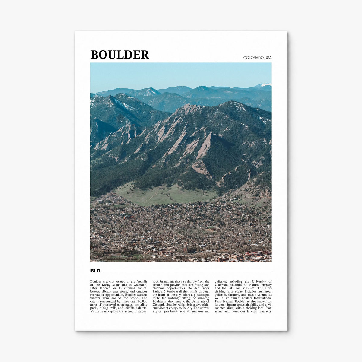 Boulder Travel No 1 Poster, print only (unframed)
