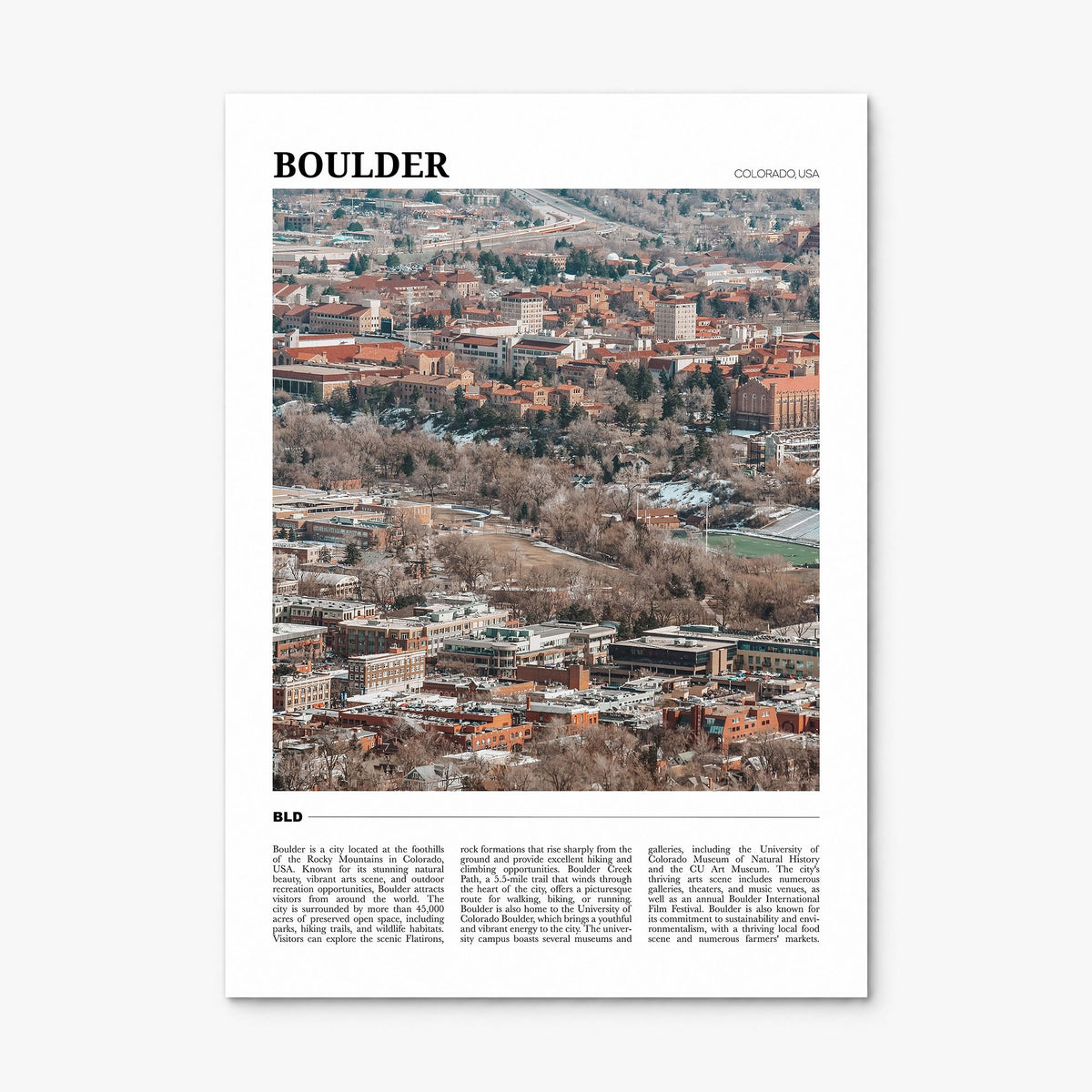 Boulder Travel No 2 Poster, print only (unframed)