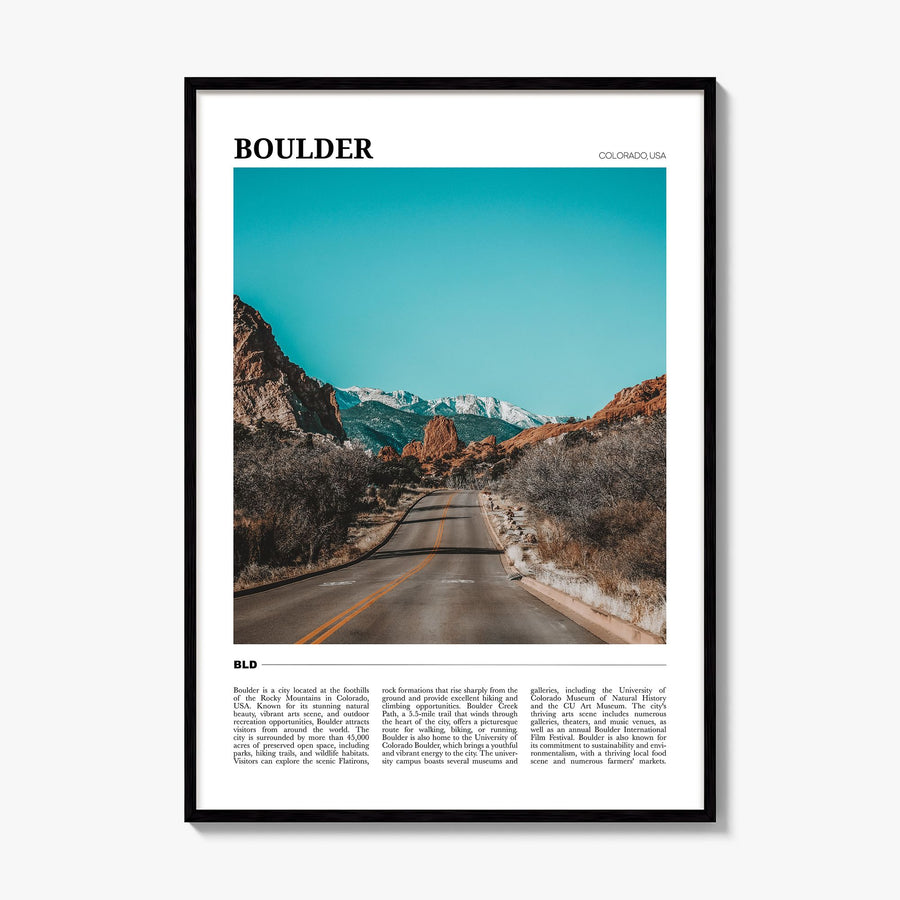 Boulder Travel No 3 Poster, framed poster mockup