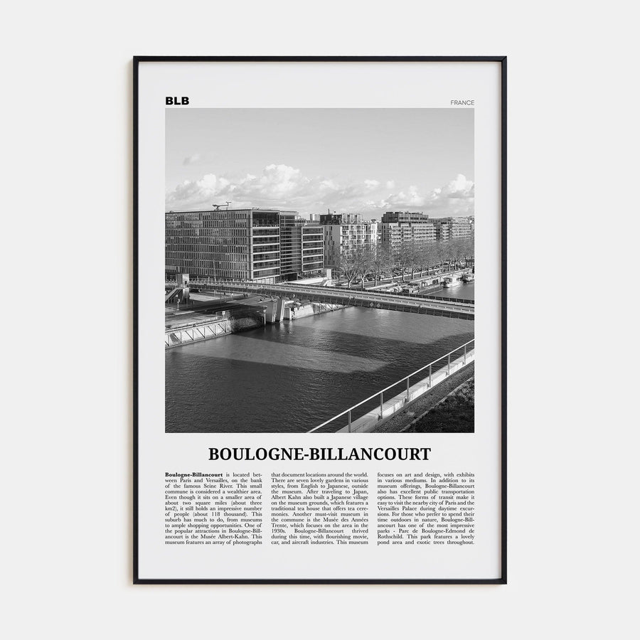 Boulogne-Billancourt Poster None / 8x12 in Nbourhood Travel B&W Poster