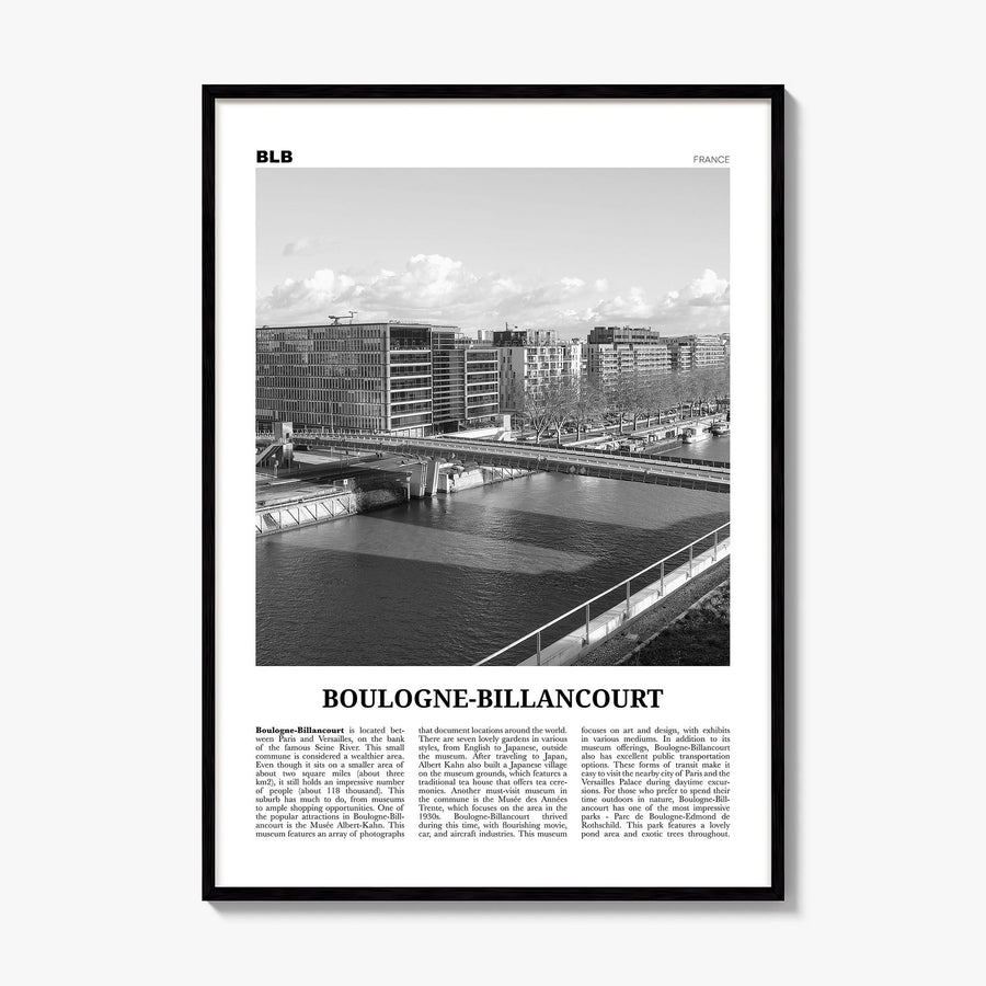 Boulogne-Billancourt Newspaper Poster, framed poster mockup