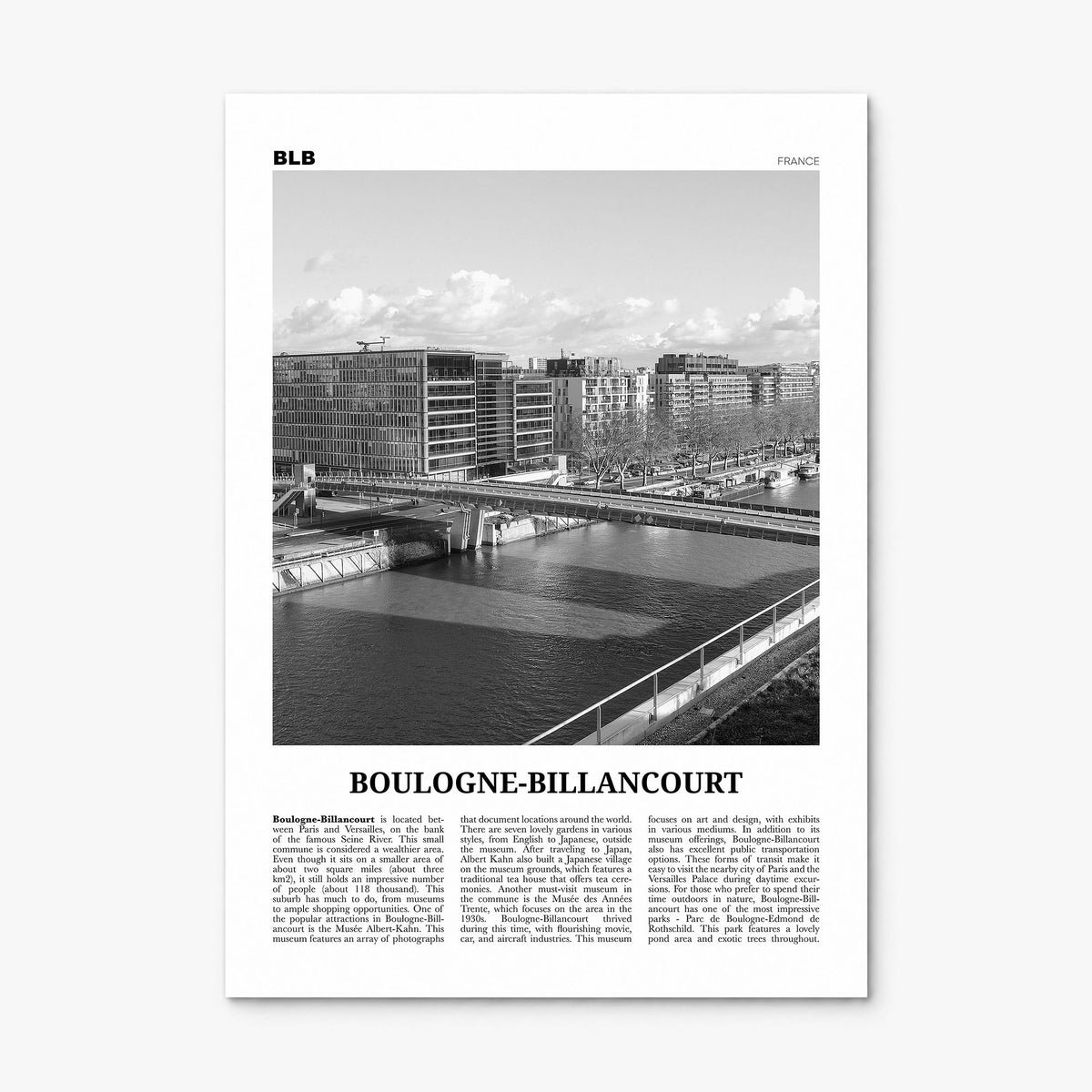 Boulogne-Billancourt Newspaper Poster, print only (unframed)