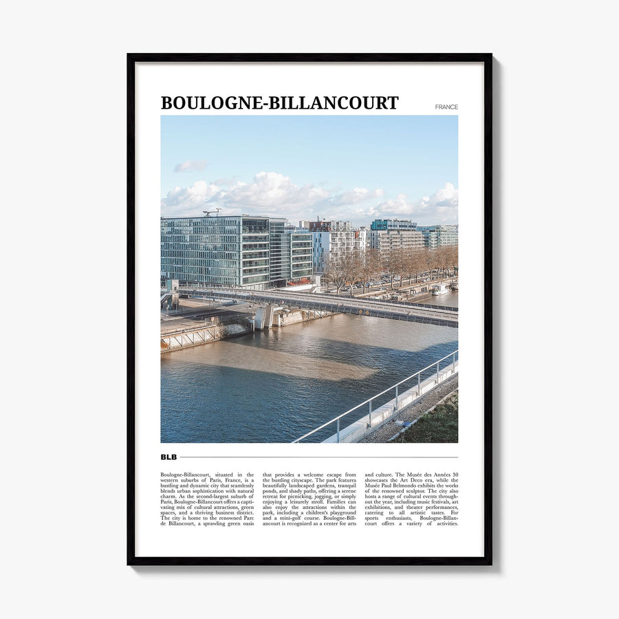 Boulogne-Billancourt Travel Poster, framed poster mockup
