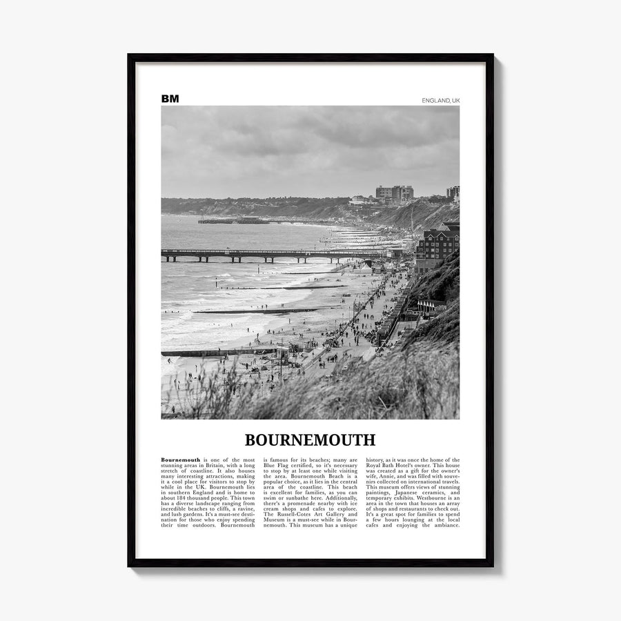 Bournemouth Newspaper Poster, framed poster mockup
