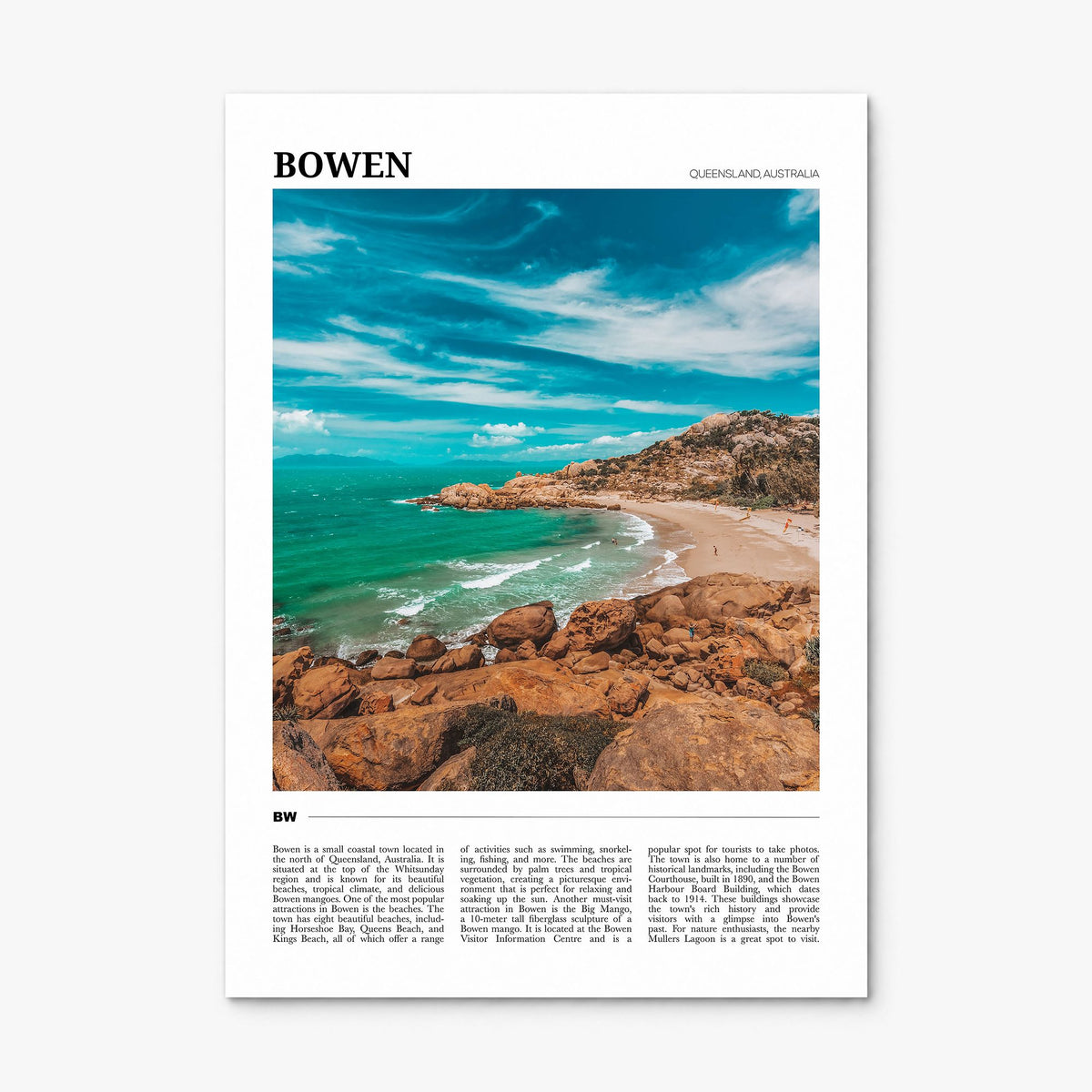Bowen Travel Poster, print only (unframed)
