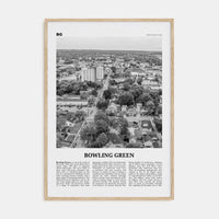 Bowling Green, Kentucky Poster Natural Wood / 8x12 in Nbourhood Travel B&W Poster