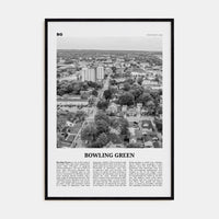 Bowling Green, Kentucky Poster Black Wood / 8x12 in Nbourhood Travel B&W Poster