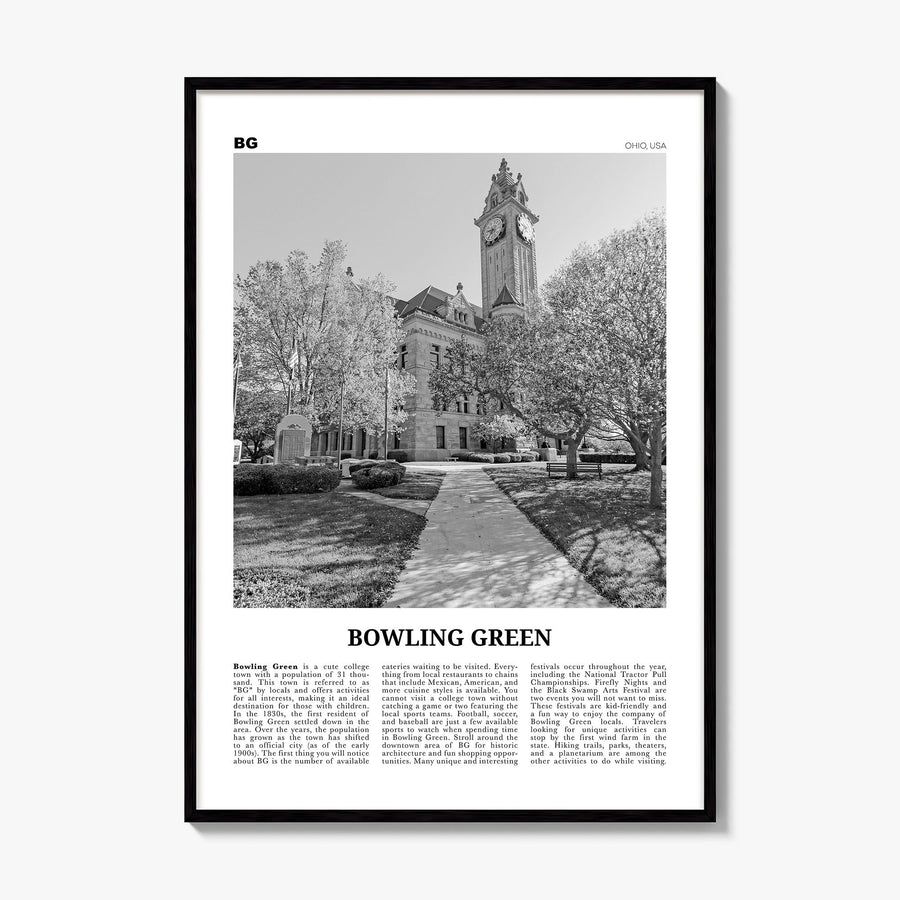 Bowling Green, Ohio Newspaper Poster, framed poster mockup