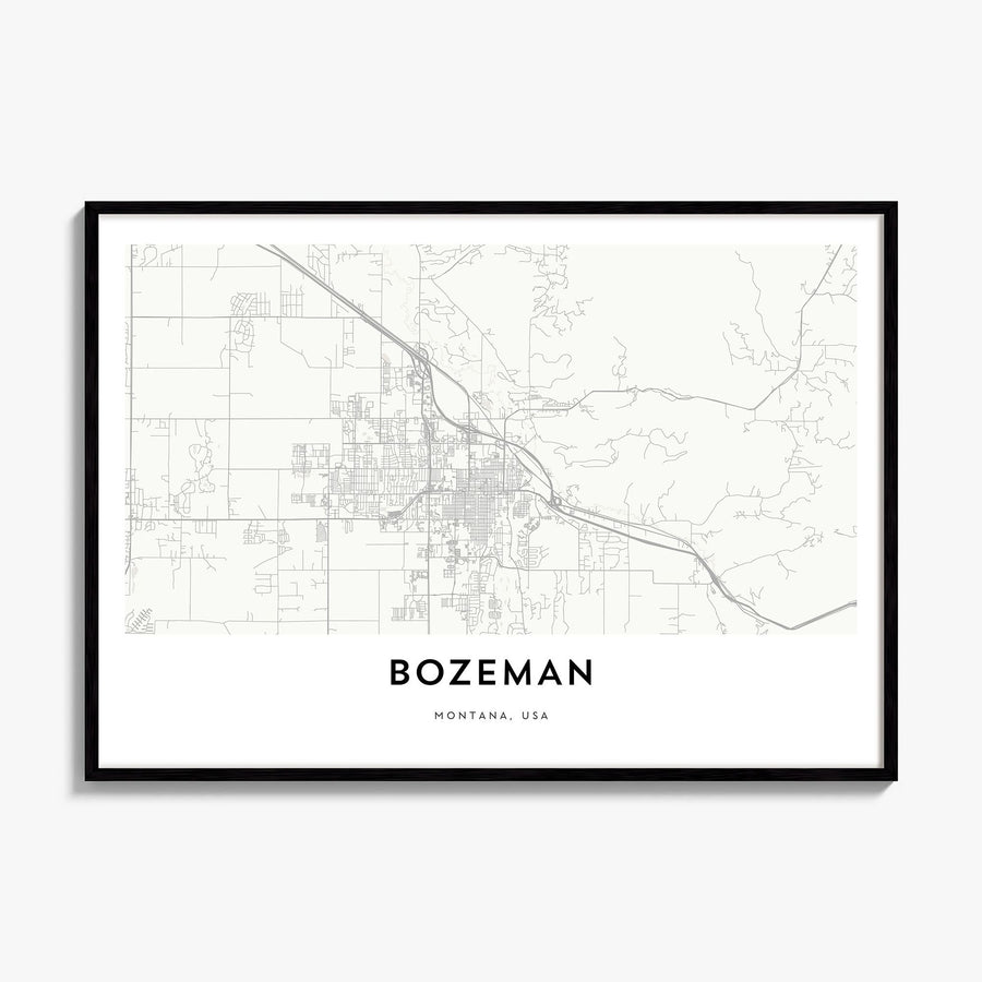 Bozeman Map Poster, framed poster mockup