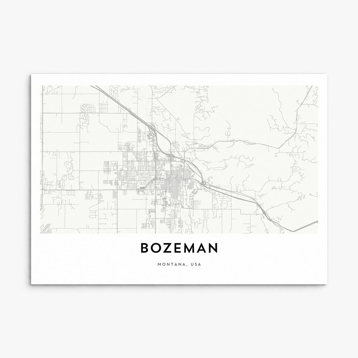 Bozeman Map Poster, print only (unframed)