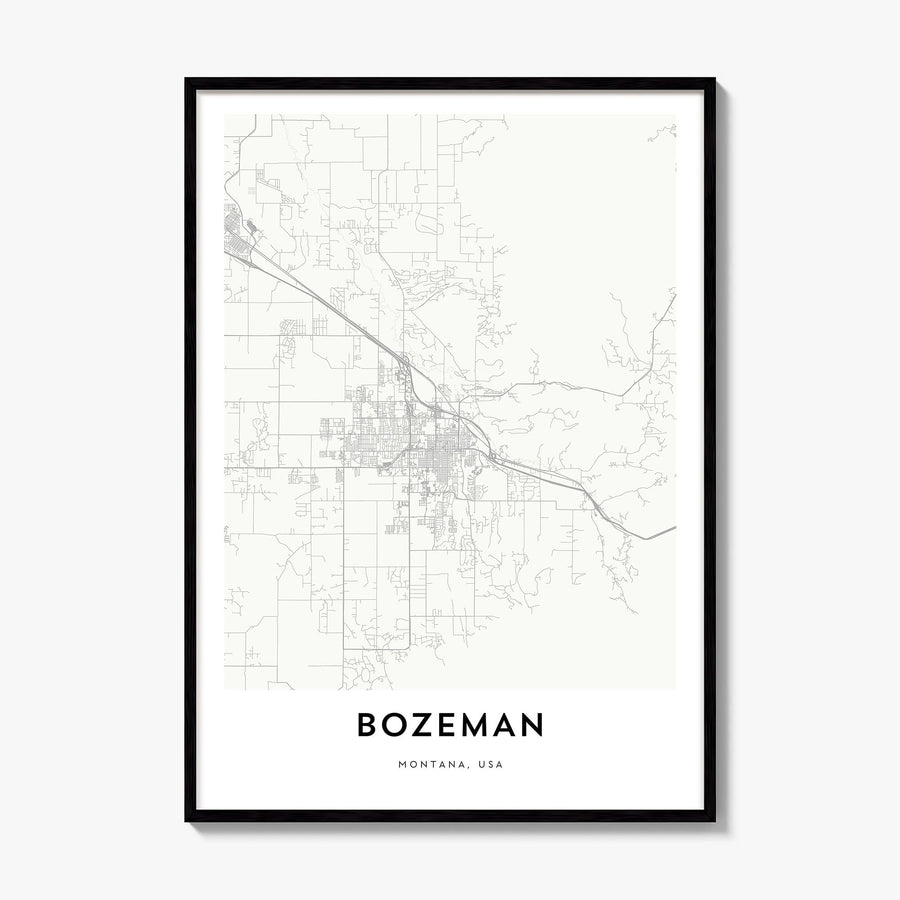 Bozeman Map Poster, framed poster mockup