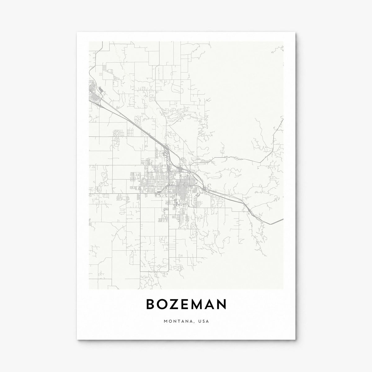Bozeman Map Poster, print only (unframed)