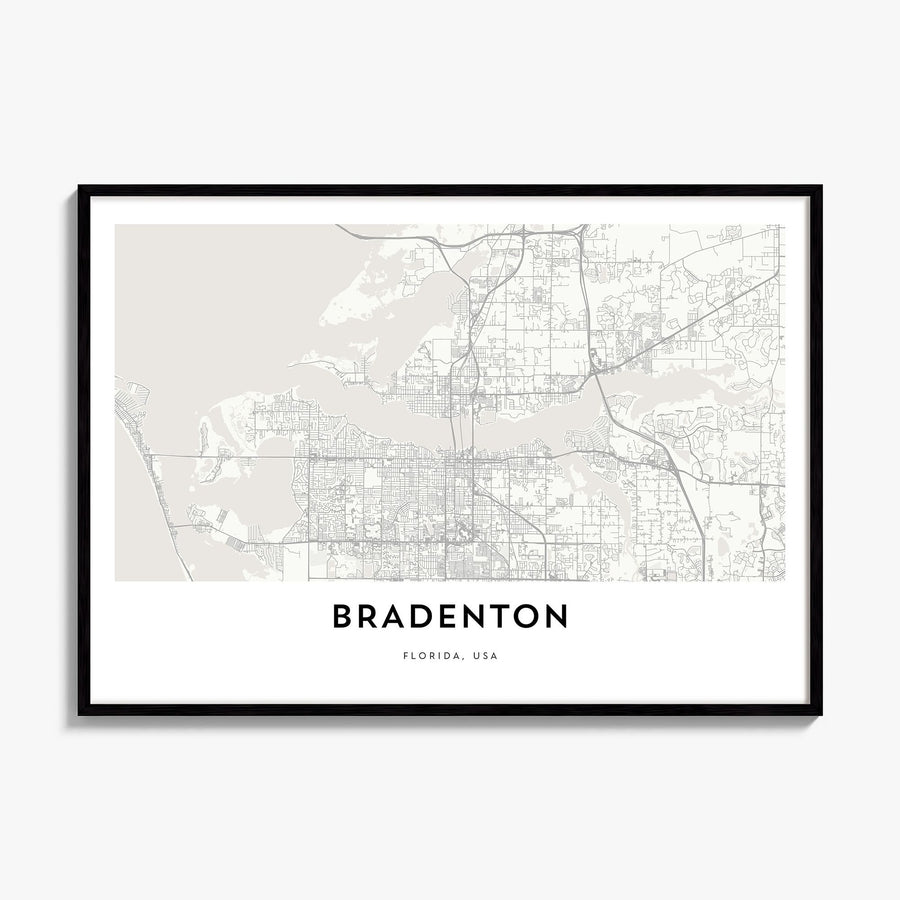 Bradenton Map Poster, framed poster mockup