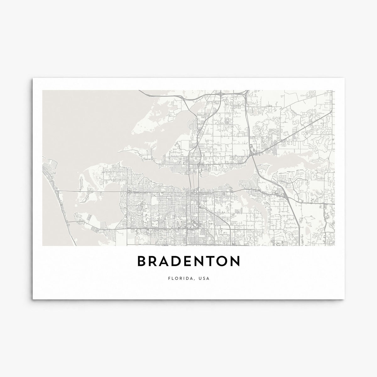Bradenton Map Poster, print only (unframed)