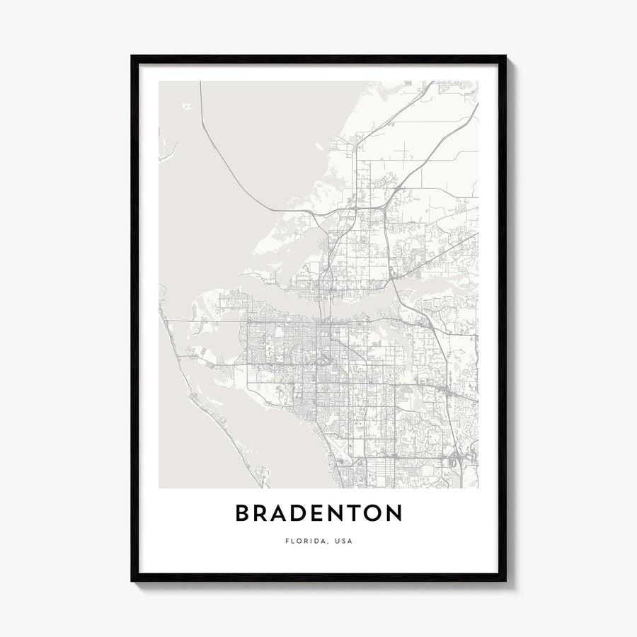 Bradenton Map Poster, framed poster mockup