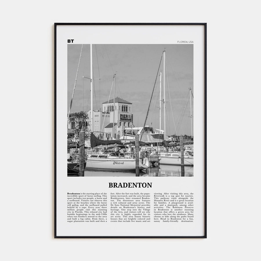 Bradenton Poster None / 8x12 in Nbourhood Travel B&W Poster