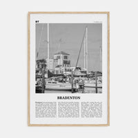 Bradenton Poster Natural Wood / 8x12 in Nbourhood Travel B&W Poster