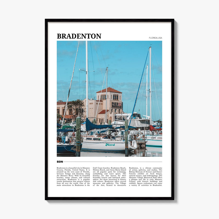 Bradenton Travel Poster, framed poster mockup