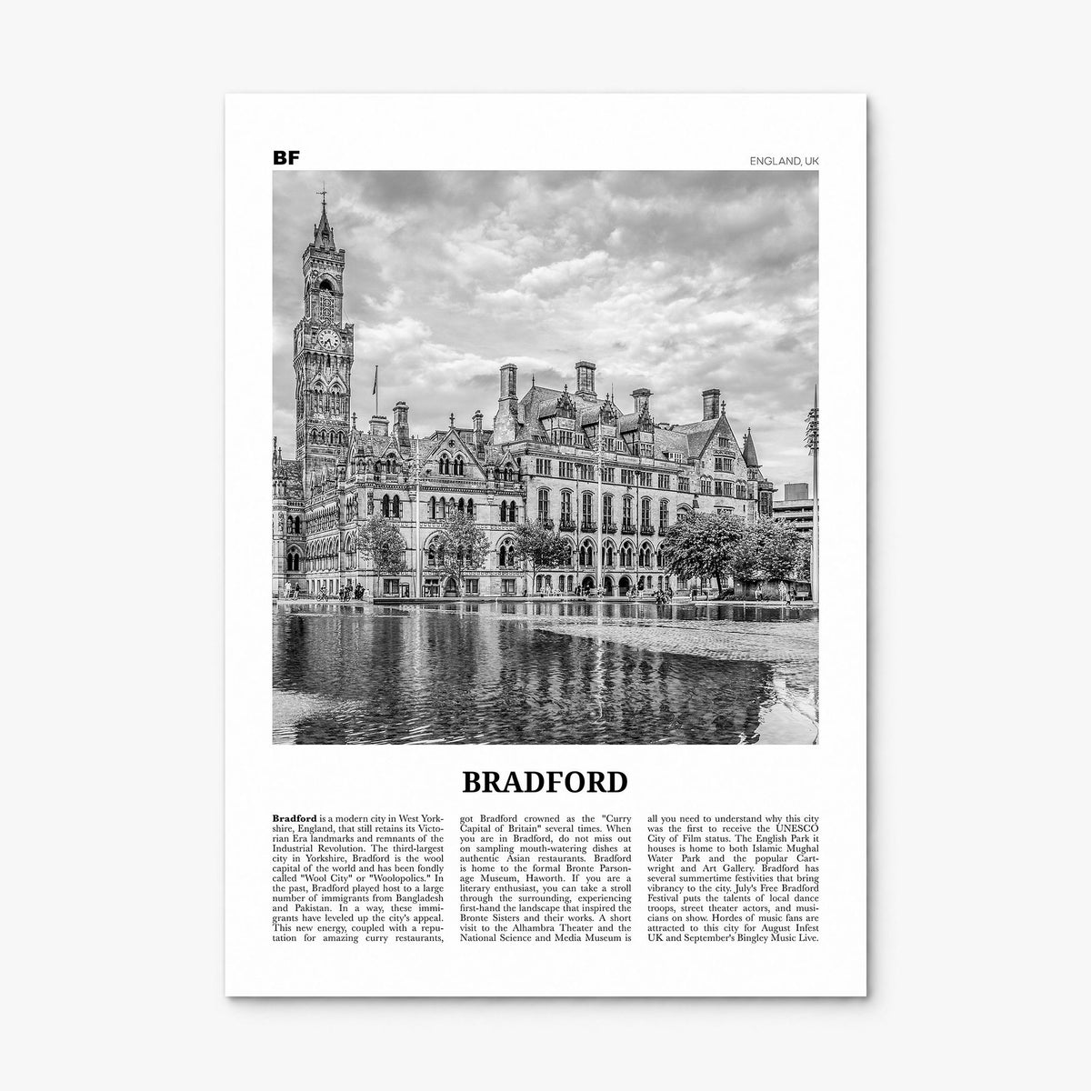 Bradford Newspaper Poster, print only (unframed)