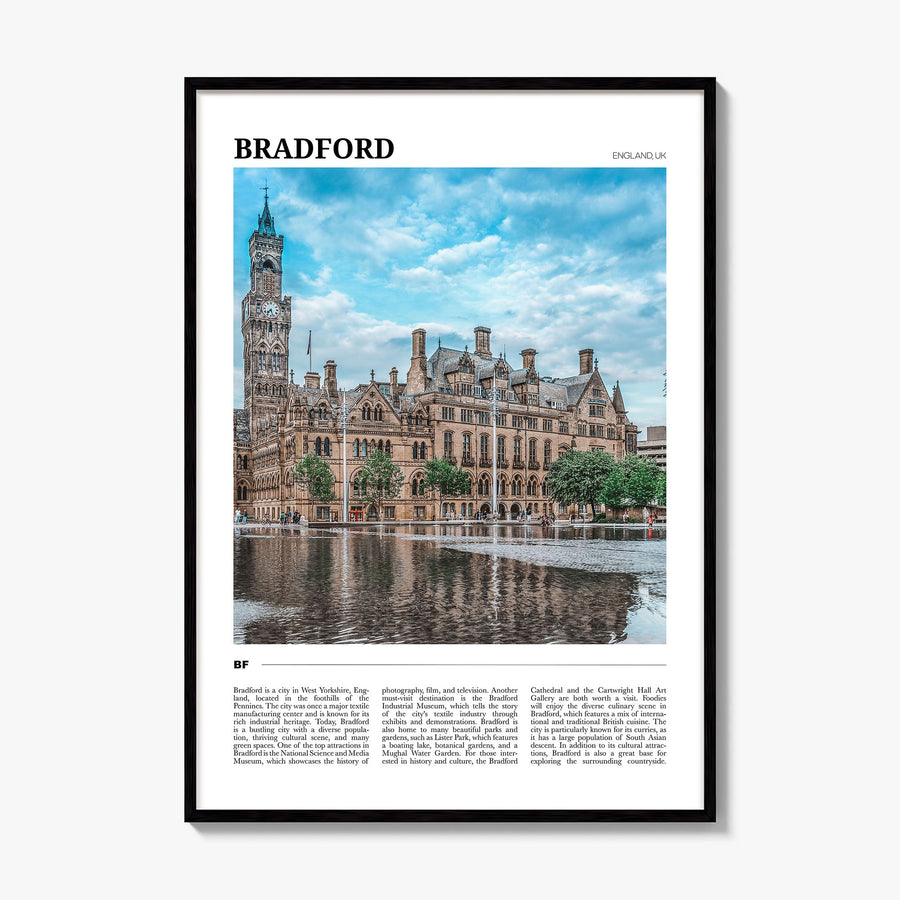 Bradford Travel Poster, framed poster mockup