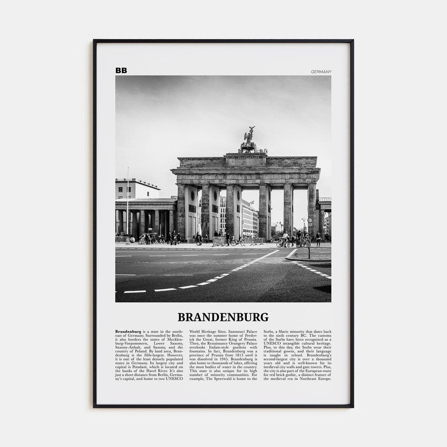 Brandenburg Poster None / 8x12 in Nbourhood Travel B&W Poster