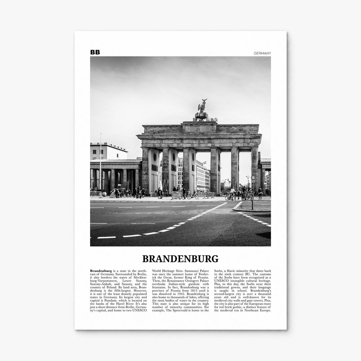 Brandenburg Newspaper Poster, print only (unframed)
