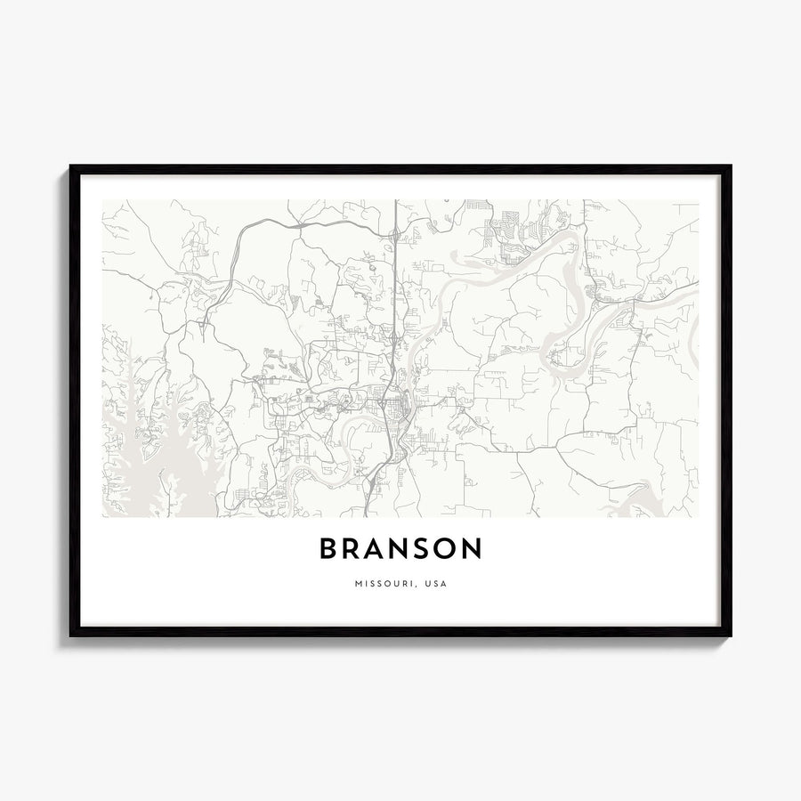 Branson Map Poster, framed poster mockup