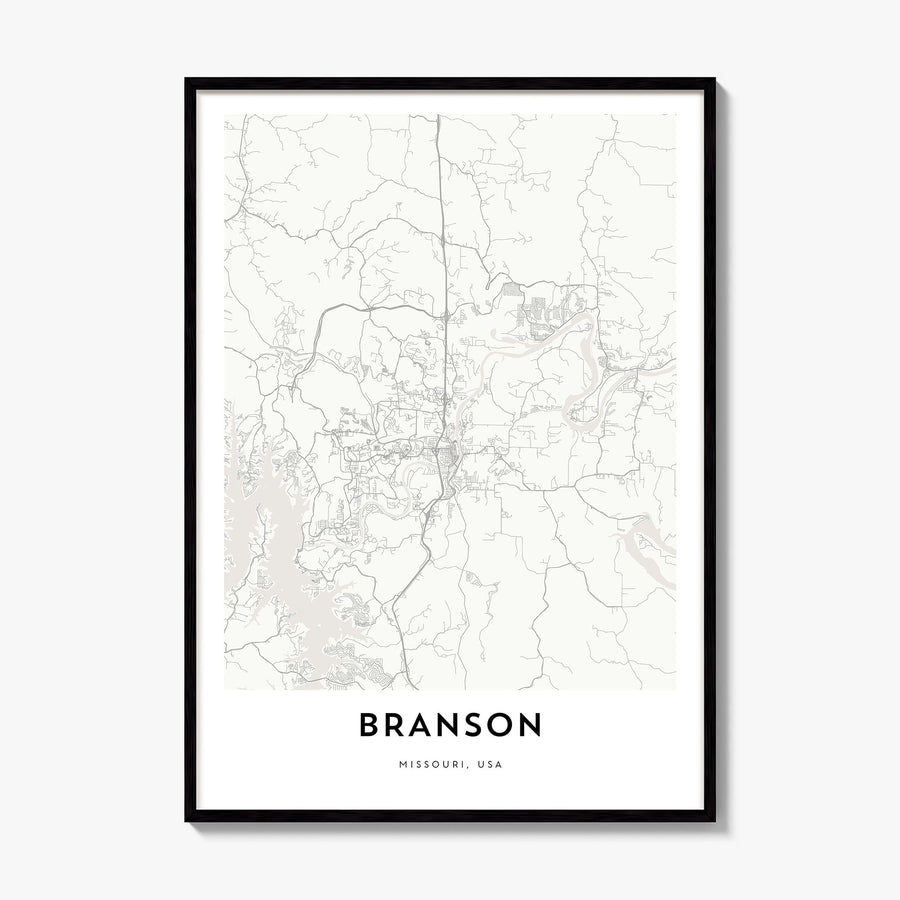 Branson Map Poster, framed poster mockup