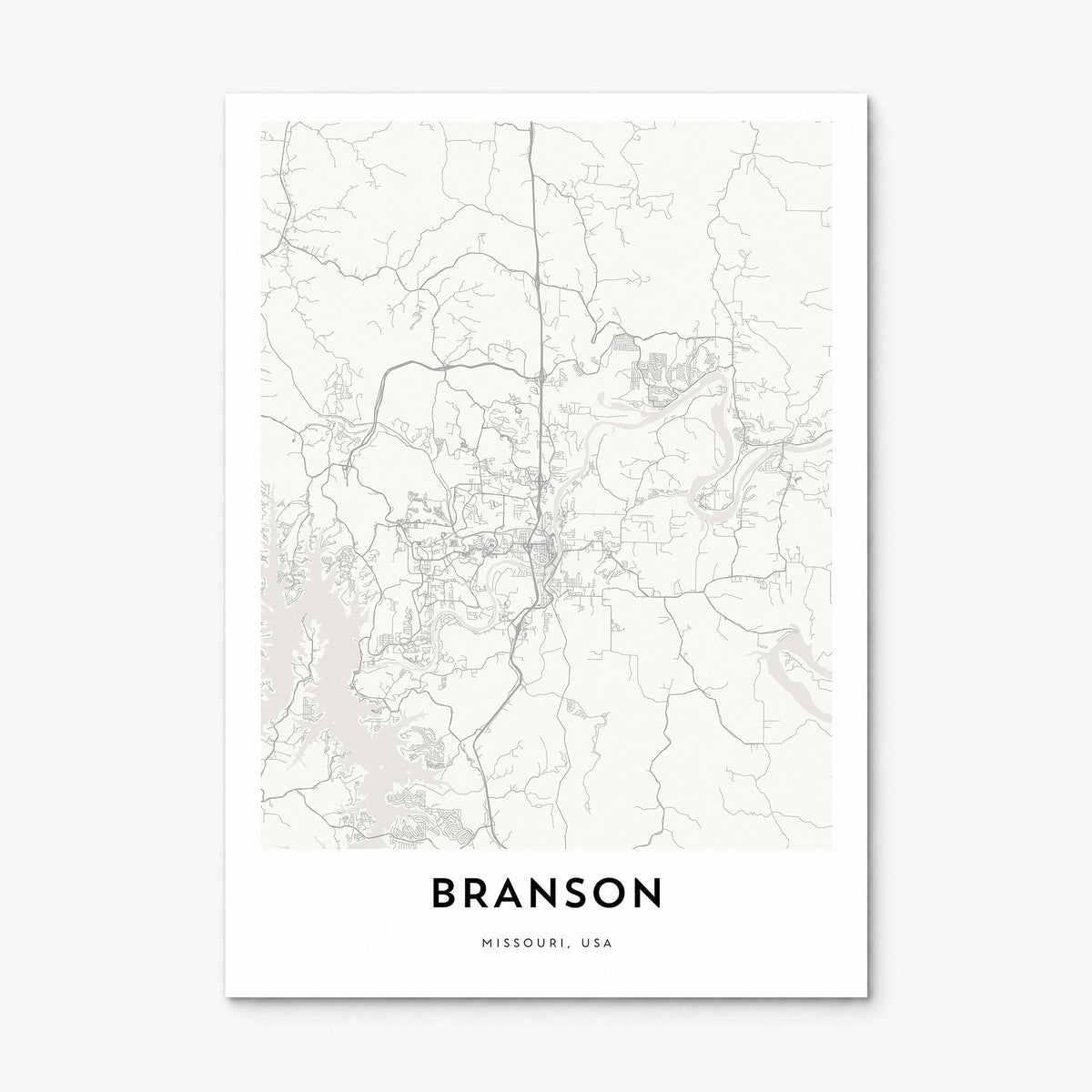 Branson Map Poster, print only (unframed)