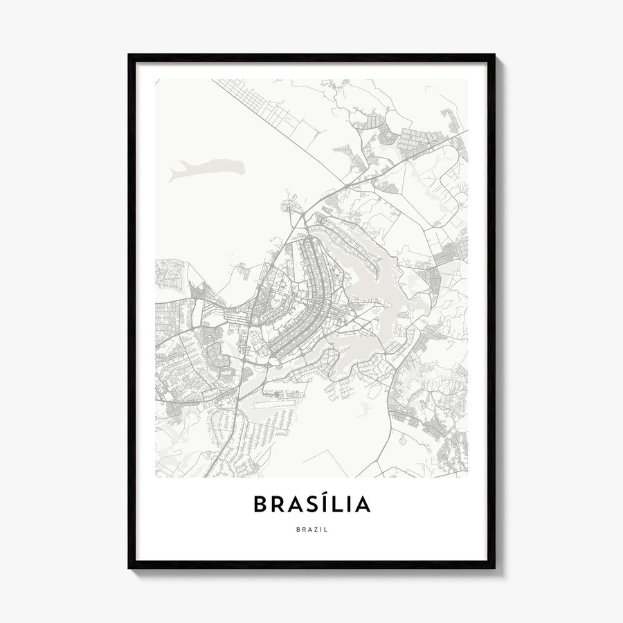 Brasília Map Poster, framed poster mockup