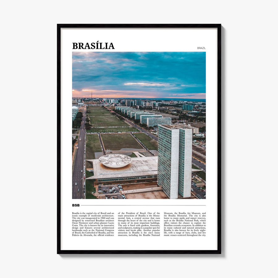 Brasília Travel Poster, framed poster mockup
