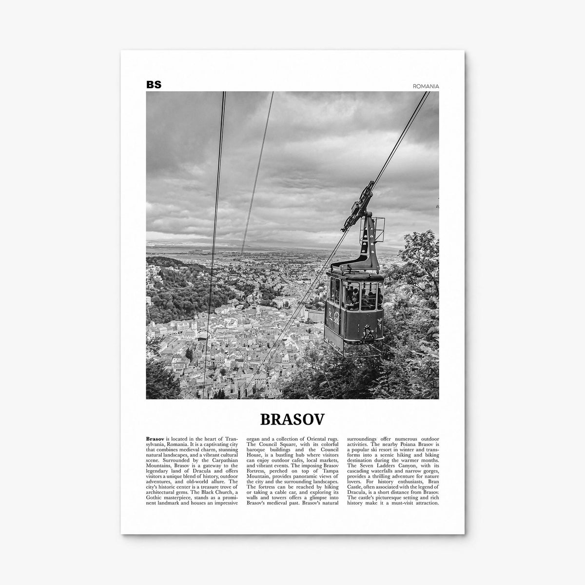 Brașov Newspaper Poster, print only (unframed)
