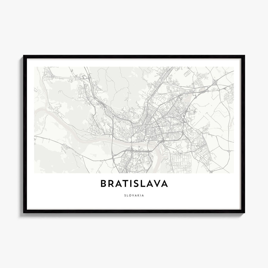Bratislava Map Poster, framed poster mockup