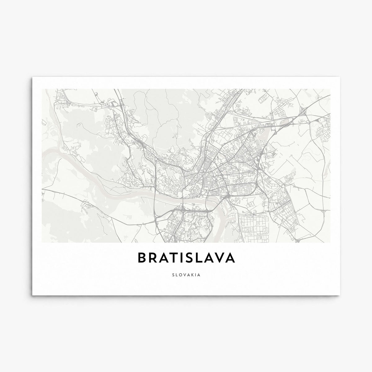 Bratislava Map Poster, print only (unframed)