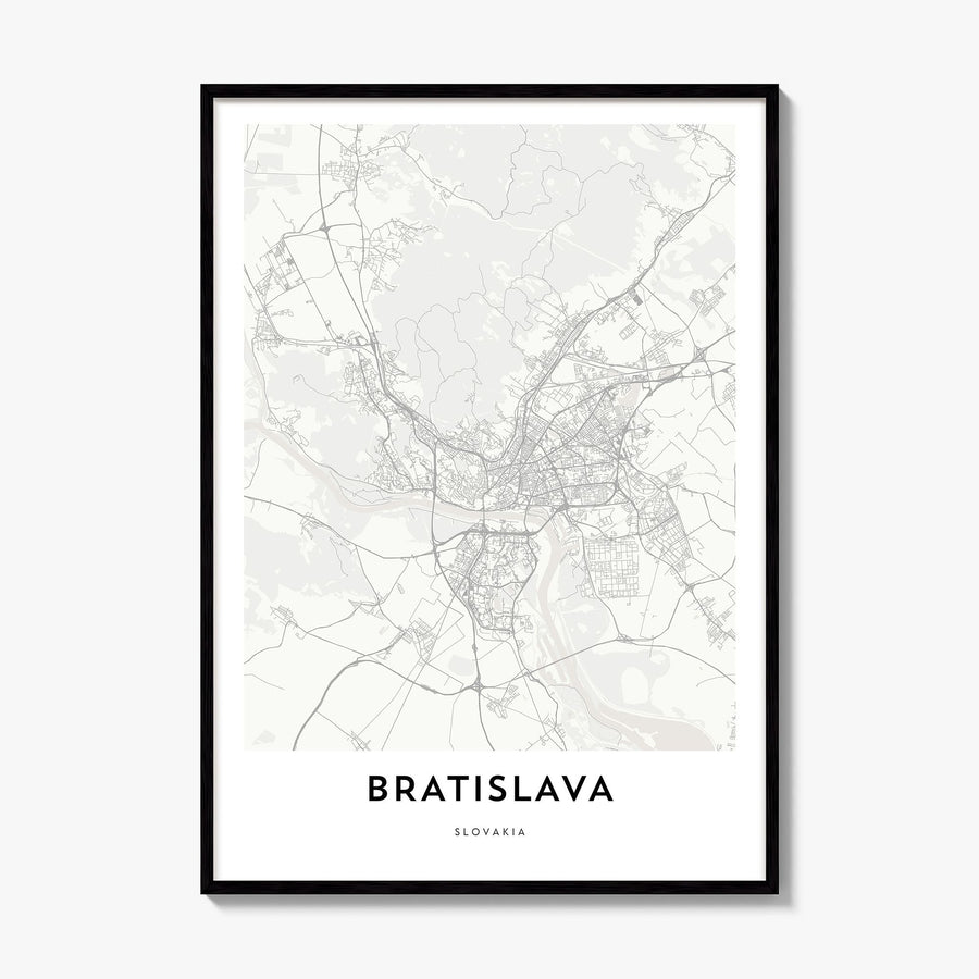 Bratislava Map Poster, framed poster mockup