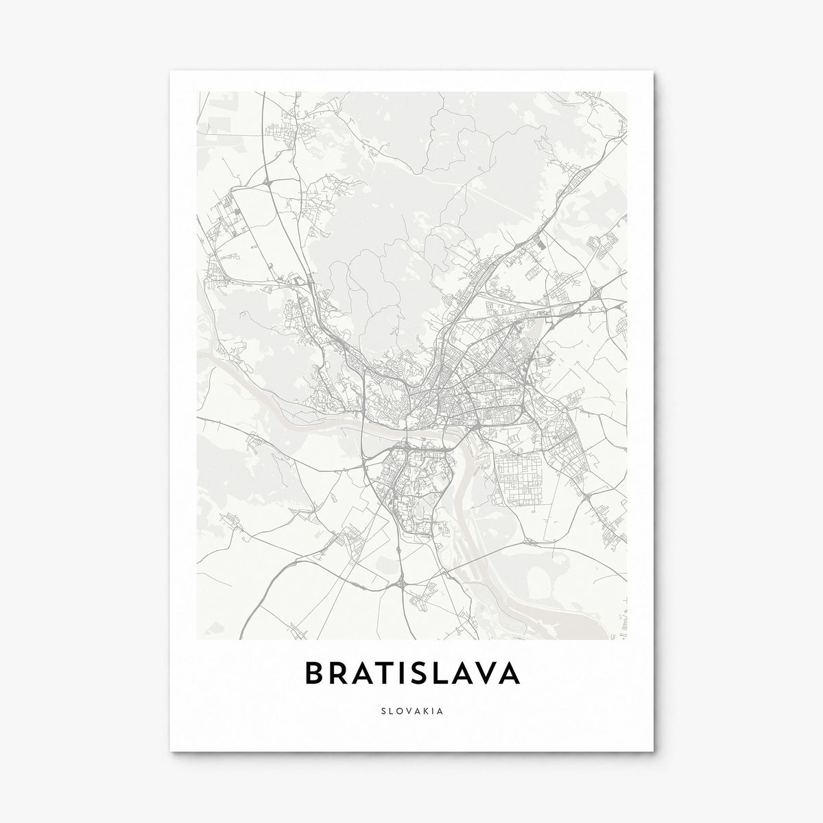 Bratislava Map Poster, print only (unframed)