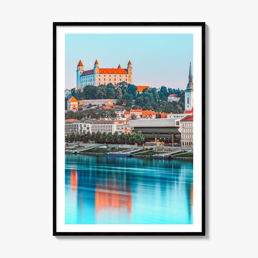 Bratislava Photo Poster, framed poster mockup, white border