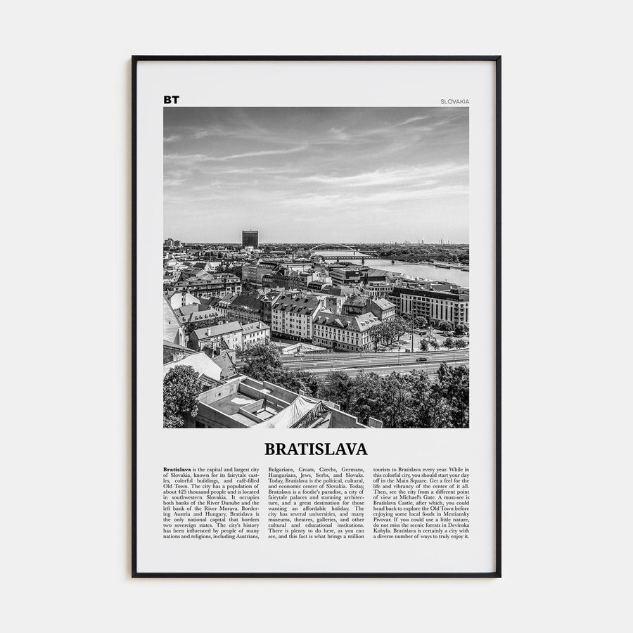 Bratislava Poster None / 8x12 in Nbourhood Travel B&W Poster